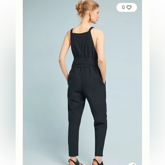 AG Adriano Goldschmeid The Darcy Tie Waste Jumpsuit cotton Linen Blend Size L - Picture 2 of 14